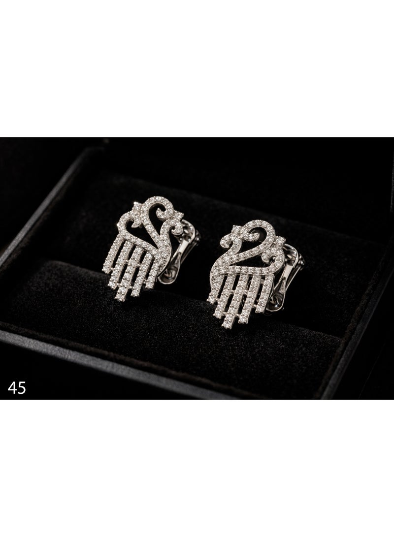 3Diamonds Platinum & Rhodium Plated Swan Earrings for Women | Zircon Stones, Anti-Tarnish - Image 1